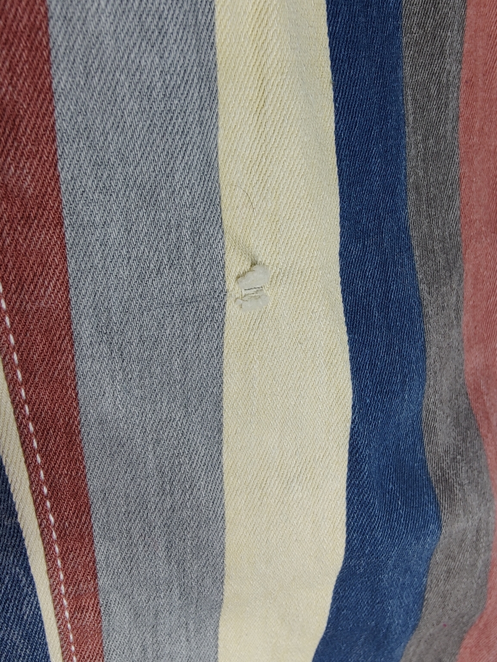 Altar'd State Blue, Cream & Gray Striped Flare Jeans - Picture 10 of 12